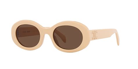 Celine Triomphe Cl40194U 52 Brown & White Sunglasses.